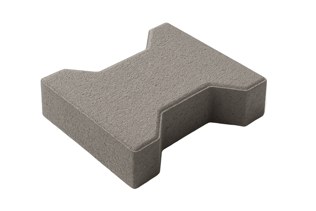 Interlocking concrete paver block in grey