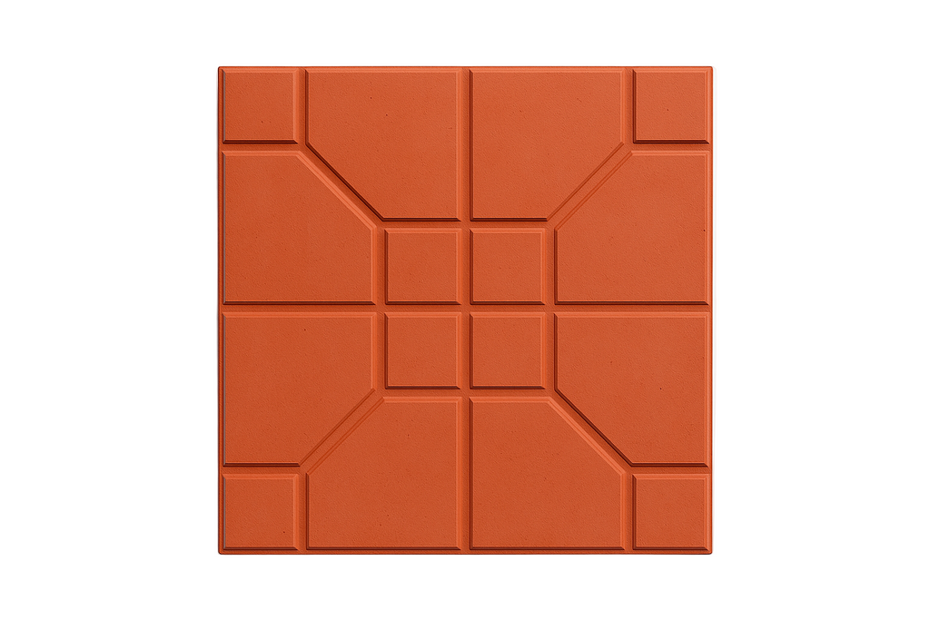Red cross pattern interlocking tile