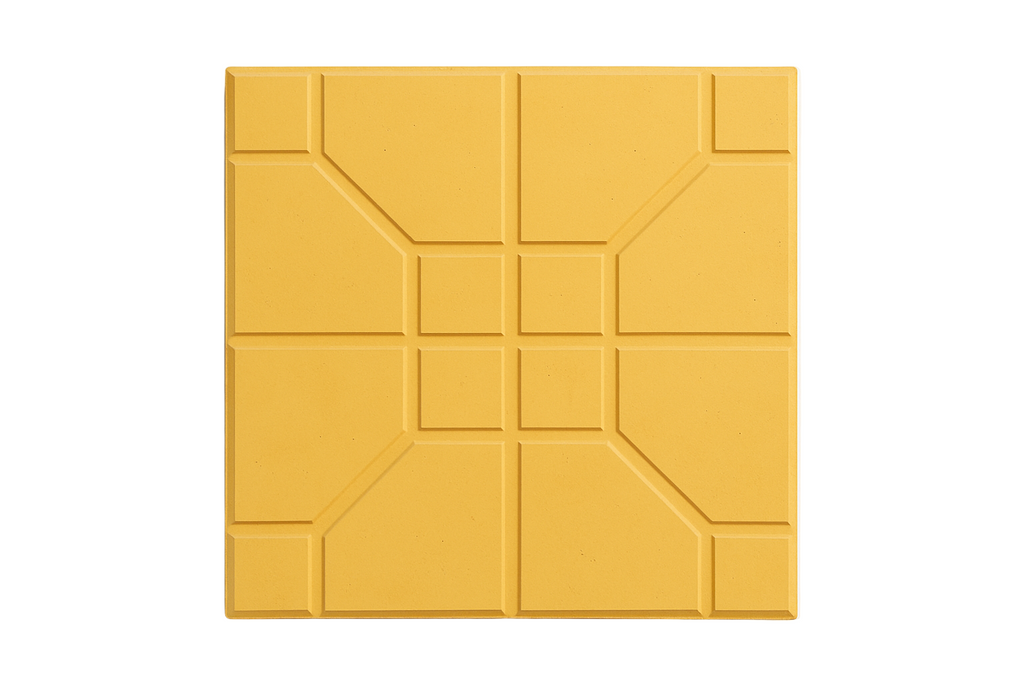 Yellow cross pattern interlocking tile